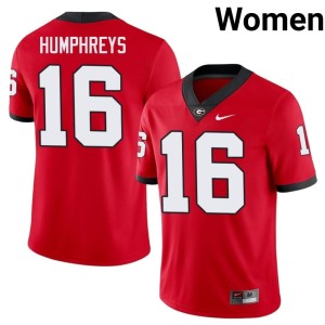 London Humphreys NCAA University of Georgia Bulldogs Red Womens #16 Jerseys 366561-950