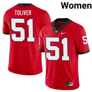 Malachi Toliver #51 Women's Go Dawgs Limited Red Jersey 498633-543