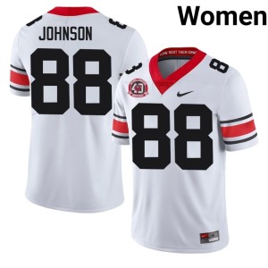 Nasir Johnson #88 White Game 1980 National Champions 40th Anniversary University of Georgia Womens Jerseys 863339-249