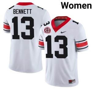 Stetson Bennett #13 University of Georgia Bulldogs 1980 National Champions 40th Anniversary Women White Replica Jerseys 401524-768