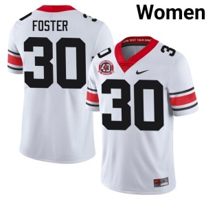 Terrell Foster 1980 National Champions 40th Anniversary UGA White Football #30 Women's Jerseys 760829-292