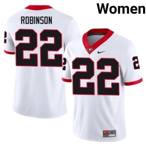 Todd Robinson White Womens Embroidery University of Georgia Bulldogs #22 Jerseys 511178-167