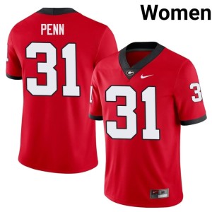 Wade Penn Red Womens Official #31 UGA Jerseys 586394-523