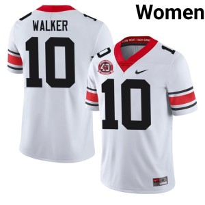 Zayden Walker #10 1980 National Champions 40th Anniversary Replica White Womens Dawgs Jersey 252902-857