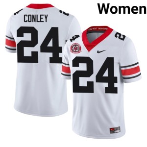 Braylon Conley Womens #24 1980 National Champions 40th Anniversary University of Georgia University White Jersey 752231-340
