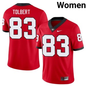 Brody Tolbert #83 Georgia College Red Women's Jerseys 601836-496