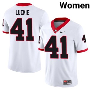 Carter Luckie Women White NCAA #41 University of Georgia Bulldogs Jersey 907241-149