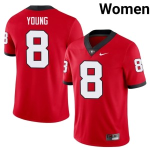 Colbie Young Women's Dawgs #8 Red University Jerseys 464202-586
