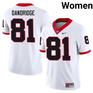 Craig Dandridge White University of Georgia Bulldogs #81 Women College Jersey 105192-250