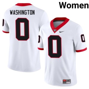 Darnell Washington White #0 College UGA Women's Jerseys 343917-861