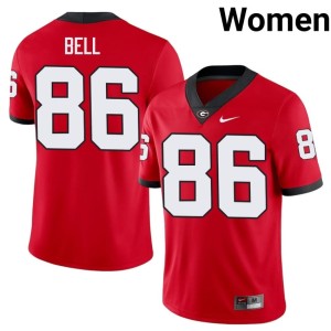 Dillon Bell University of Georgia Women's Red #86 Limited Jerseys 615043-116