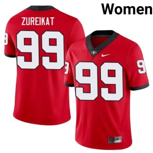 Harran Zureikat Red #99 Player University of Georgia Bulldogs Women's Jerseys 706849-716