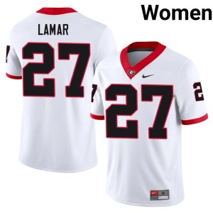 Jae Lamar Women Limited #27 University of Georgia Bulldogs White Jerseys 922822-512