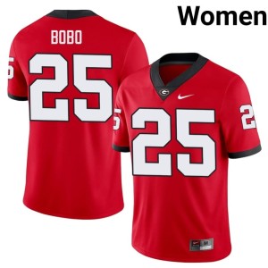 Jake Bobo UGA Bulldogs Replica Red Women #25 Jerseys 497752-380