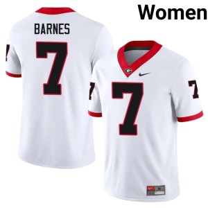 Khalil Barnes Football White Georgia #7 Women Jerseys 707677-752
