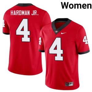 Mecole Hardman Jr. #4 NCAA Red Women University of Georgia Bulldogs Jersey 767316-781