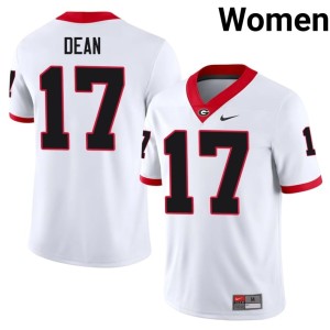 Nakobe Dean Football Womens #17 White Damn Good Dawgs Jerseys 457449-297