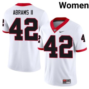 Nick Abrams II #42 UGA Bulldogs Embroidery White Women Jerseys 446991-542