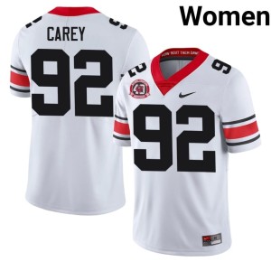 Preston Carey White Women's Georgia Bulldogs Player #92 1980 National Champions 40th Anniversary Jersey 201061-505