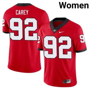 Preston Carey Red Georgia #92 Women's Embroidery Jerseys 643293-332