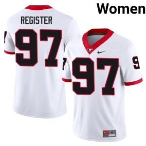 Wade Register White Dawgs College #97 Women Jersey 338972-839