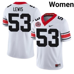 Zach Lewis Womens Go Dawgs White 1980 National Champions 40th Anniversary Football #53 Jerseys 680373-217
