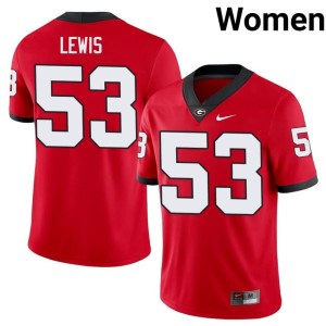 Zach Lewis #53 Red University of Georgia Women Limited Jersey 411873-193