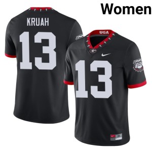 AJ Kruah Official #13 Go Dawgs Mascot 100th Anniversary Black Womens Jersey 716159-500
