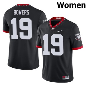 Brock Bowers UGA Alumni Mascot 100th Anniversary Women #19 Black Jerseys 131884-107