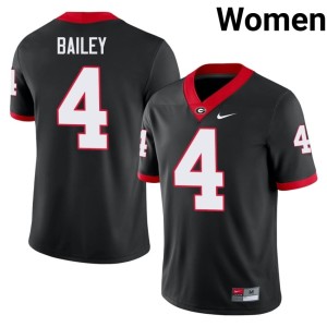 Champ Bailey #4 DGDs College Women Black Jerseys 870416-193
