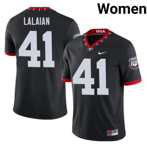 David Lalaian #41 NCAA Mascot 100th Anniversary Georgia Women's Black Jersey 499656-483