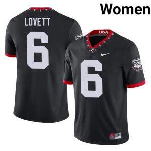 Dominic Lovett Black NCAA #6 UGA Bulldogs Women's Mascot 100th Anniversary Jersey 360204-772