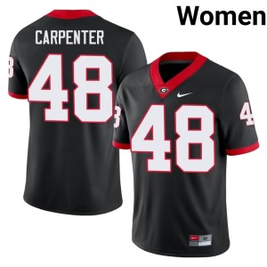 Duncan Carpenter Black #48 Women's Georgia Bulldogs Embroidery Jersey 353481-471
