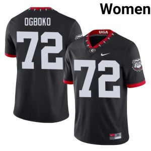Ekene Ogboko College #72 University of Georgia Women's Mascot 100th Anniversary Black Jerseys 144343-318