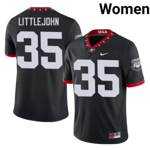 Elijah Littlejohn Go Dawgs Stitched Mascot 100th Anniversary #35 Womens Black Jersey 520171-200