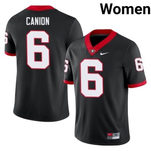 Isiah Canion Black Womens University Bulldog Nation #6 Jerseys 782637-429