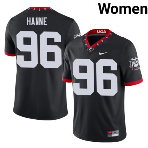 JJ Hanne Womens #96 Georgia College Black Mascot 100th Anniversary Jerseys 603604-254