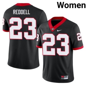 Jaden Reddell Football #23 Bulldog Nation Black Women's Jerseys 954322-388