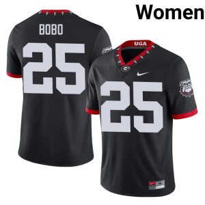 Jake Bobo Black Mascot 100th Anniversary University #25 Georgia Women's Jersey 257287-815