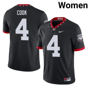 James Cook Women Mascot 100th Anniversary University of Georgia Bulldogs Black Replica #4 Jerseys 171948-754
