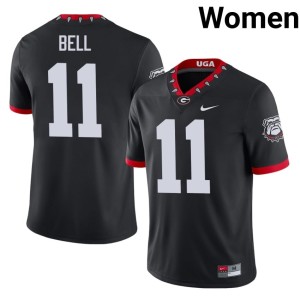 Jeremy Bell Mascot 100th Anniversary Black Women Player #11 UGA Bulldogs Jerseys 498154-663