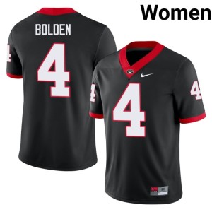 KJ Bolden Black Official Womens University of Georgia Bulldogs #4 Jerseys 887675-349