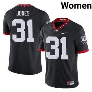 Kyron Jones University Mascot 100th Anniversary Women Go Dawgs #31 Black Jersey 941259-491