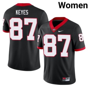 Lincoln Keyes Women's #87 Black Bulldog Nation University Jerseys 825009-408