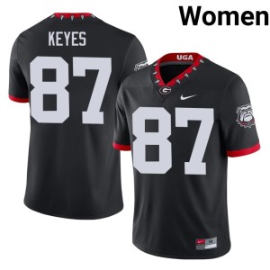 Lincoln Keyes Women Mascot 100th Anniversary UGA Bulldogs #87 Embroidery Black Jersey 978544-618