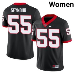 London Seymour Women #55 Black College Georgia Bulldogs Jerseys 317504-742