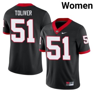 Malachi Toliver Womens UGA Black Replica #51 Jersey 148971-258