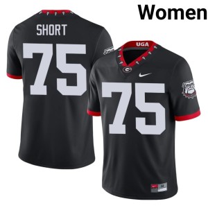 Mason Short Women Stitched #75 Black Mascot 100th Anniversary Dawgs Jerseys 553437-157