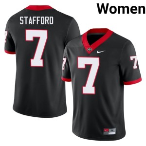 Matthew Stafford Football Women's #7 Georgia Black Jerseys 310922-118