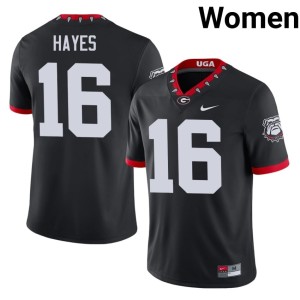 Maurice Hayes #16 Georgia Bulldogs Women's Black Mascot 100th Anniversary 2025 Jerseys 650973-309